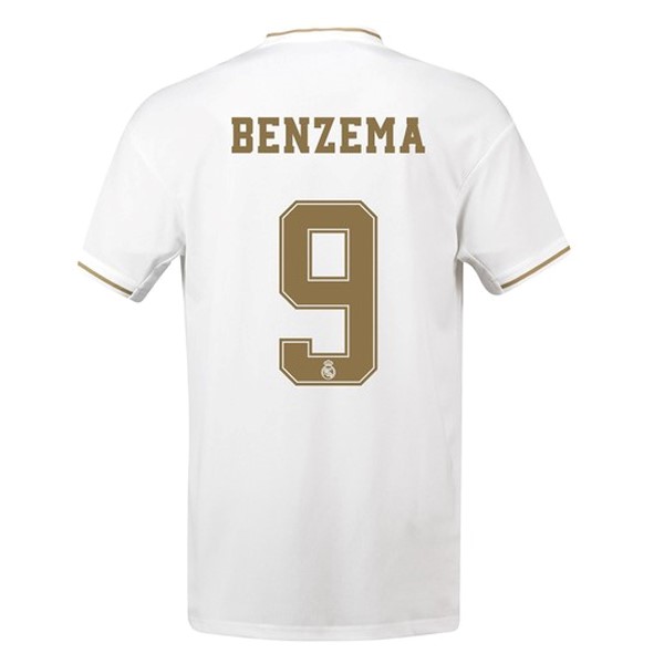 Camiseta Real Madrid NO.9 Benzema 1ª 2019-2020 Blanco